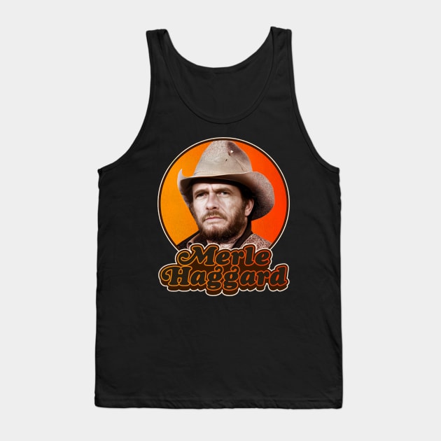 Retro Merle Haggard Legend Design Tank Top by darklordpug